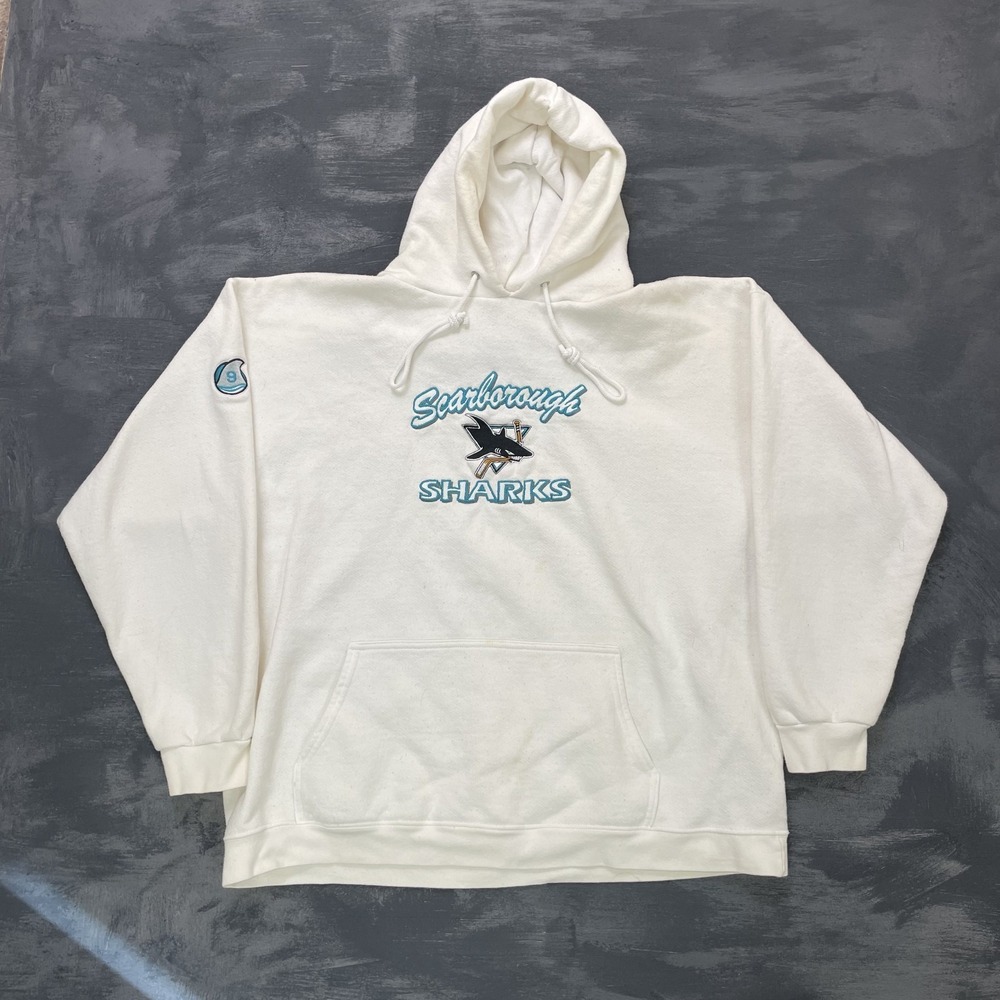 Vintage Scarborough Sharks Hockey Hoodie Men XL White 2000s Alstyle